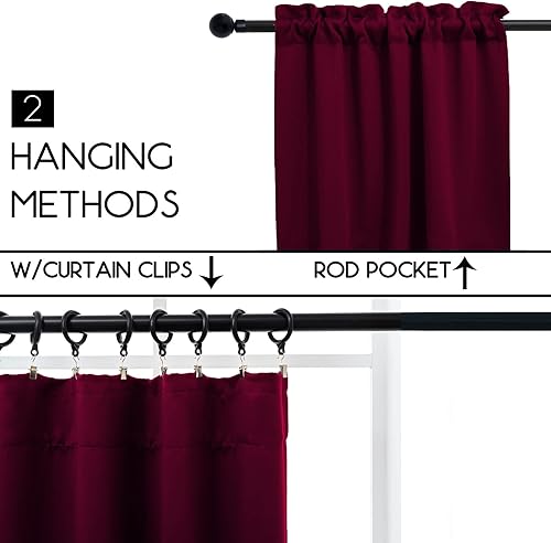 Miniatura 2 de Pickluc Cortina de Café de 30 Pulgadas de Largo, Cortina de Media Ventana de Cocina con Bolsillo para Varilla, Cortina Opaca Corta para Ventana