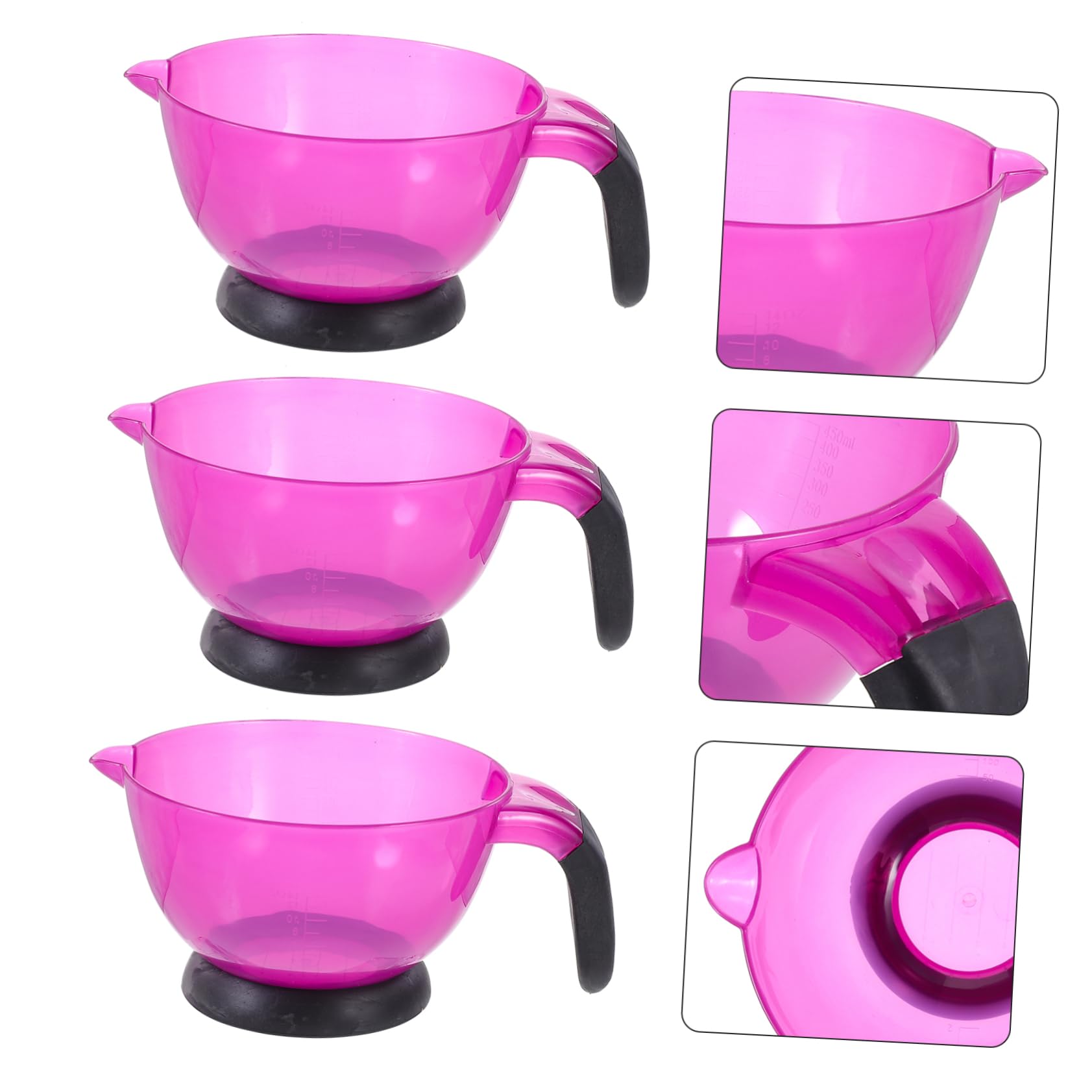 Housoutil 3pezzi Ciotola Per Silicone Con Manico Strumenti Per Colorazione Salone e Parrucchieri