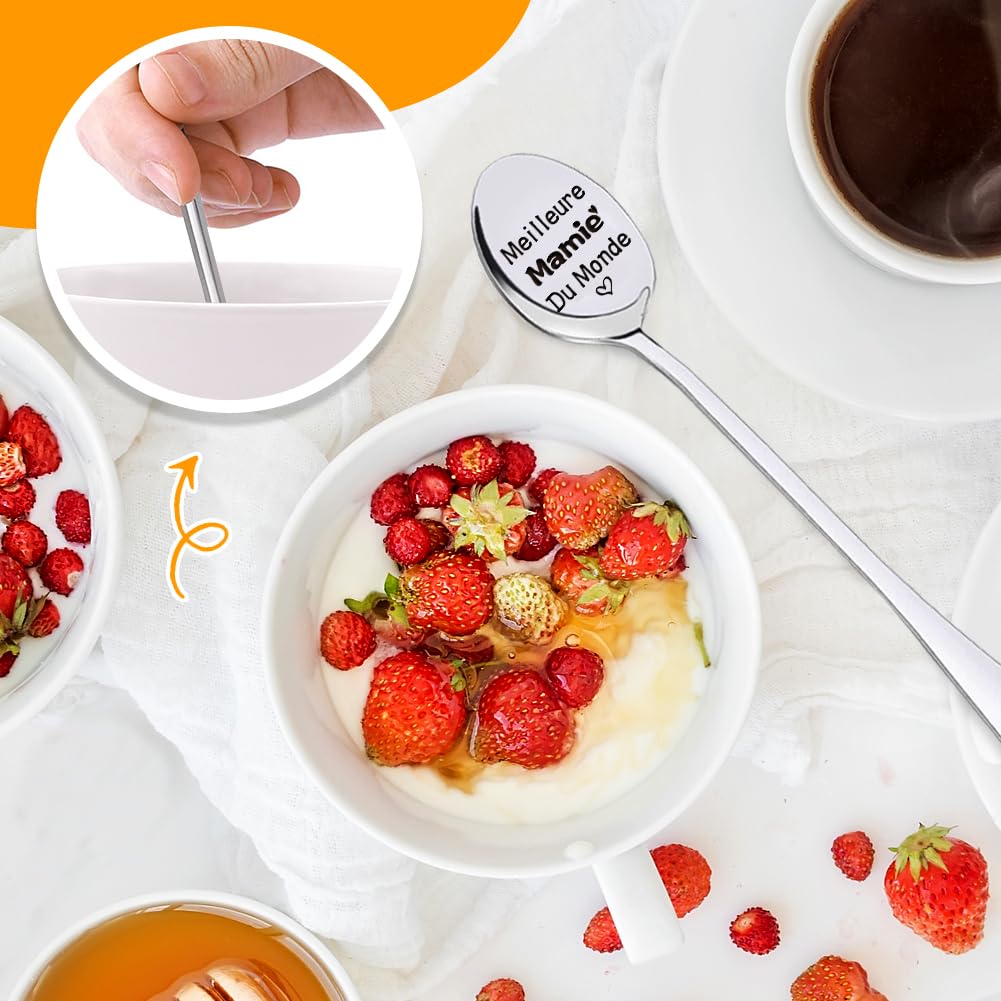 Cucchiaio in acciaio inox con incisione per nonno, regalo di compleanno per nonno nonna, cucchiaio da dessert da caffè, regalo personalizzato per