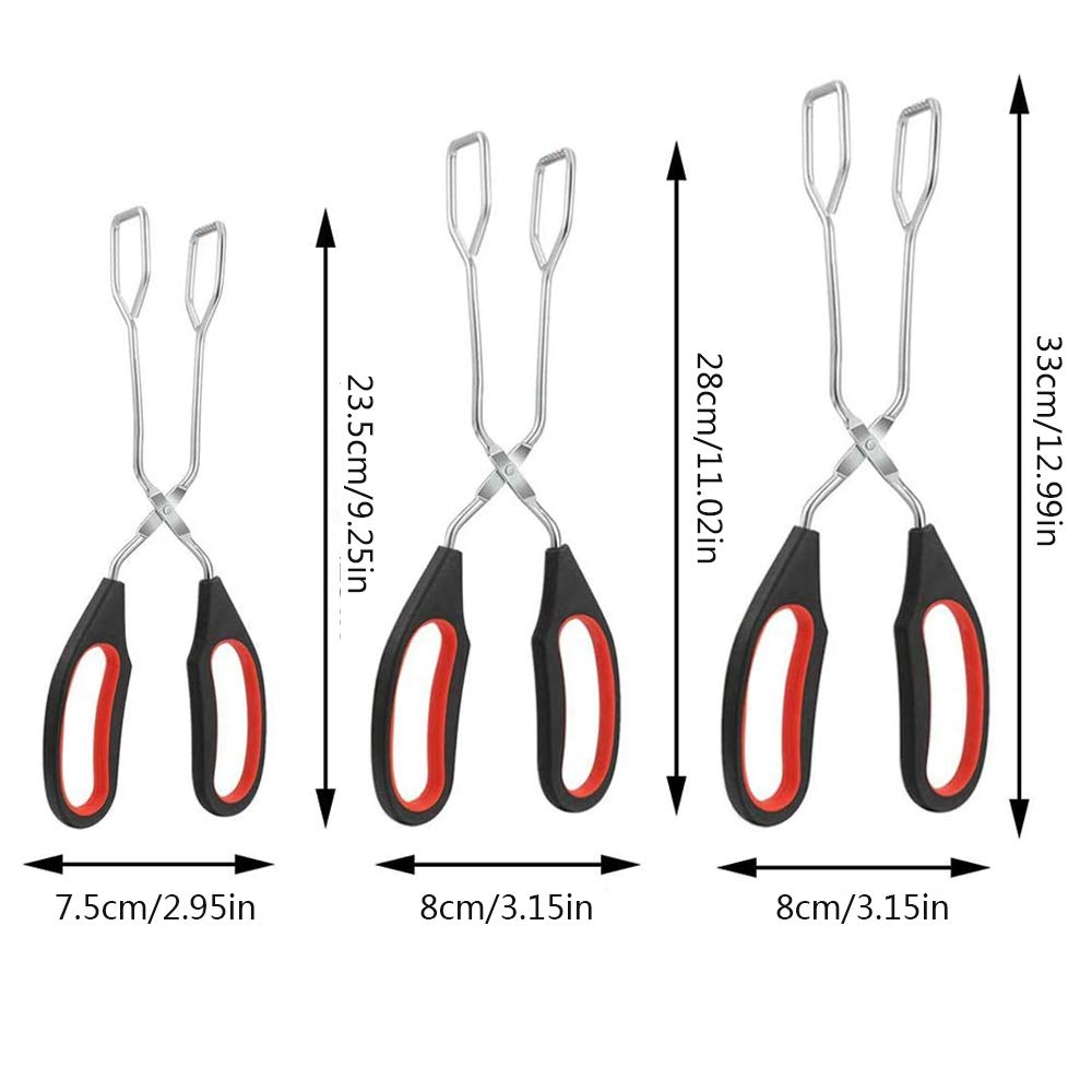 3 Pezzi Pinza da Barbecue, Pinze per Forbici da Barbecue, Pinza Multiuso Cucina, con Manici Antiscivolo e Resistenti al Calore per Girare e Afferrare Utensili Alimentari, 3 Specifiche