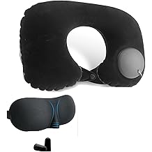 Portable Ultimate Comfort Set for Plane Sleep Kit at Plane Inflatable Travel Pillows Foot Rest Hammock Eye Mask Ear Plugs for Airplane Essentials for Seat Airplane Gadgets for Sleep Comfort (3B)