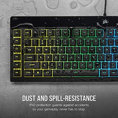 CORSAIR K55 RGB PRO Membrane Wired Gaming Keyboard – QWERTY US Layout, IP42 Dust and Spill-Resistant – 6 Macro Keys with Elgato Integration – iCUE Compatible – PC, Mac, Xbox – Black by Corsair - Image 5