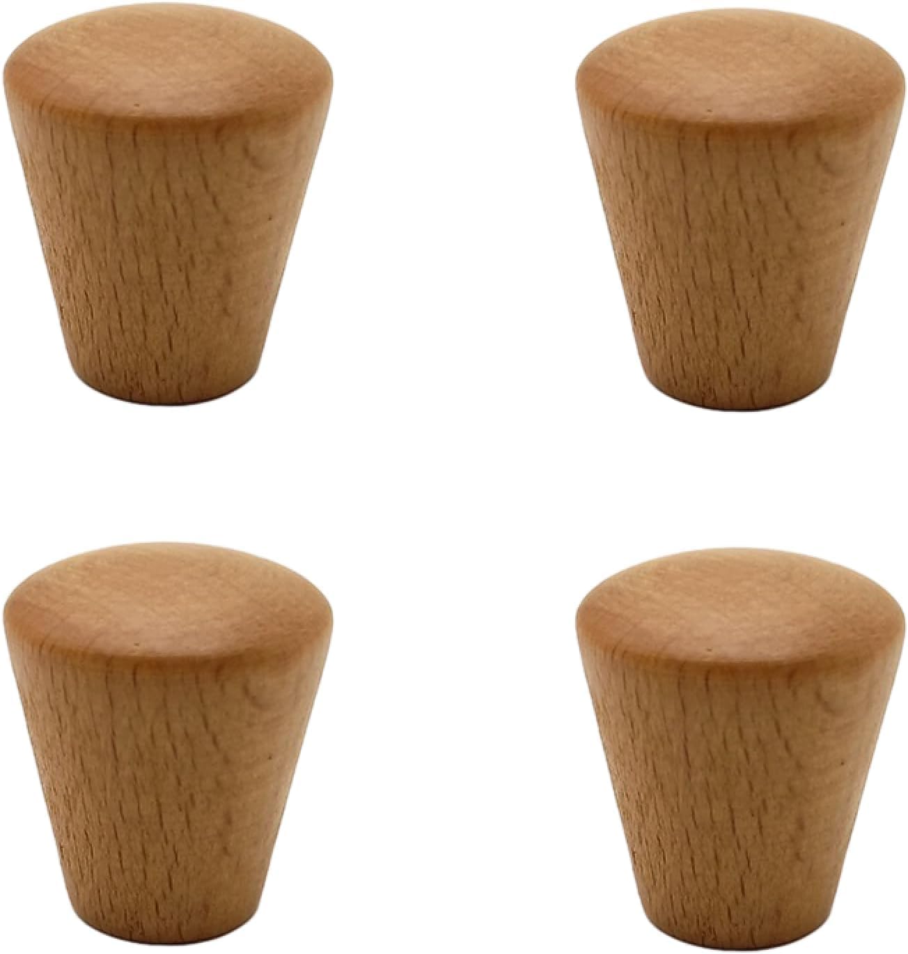 Tnbccxn Beech 24Mm Diameter Cabinet Handles, Cabinet Handles,4 Pack Furniture Solid Wood Handle Pulls(Beech 24Mm Diameter)
