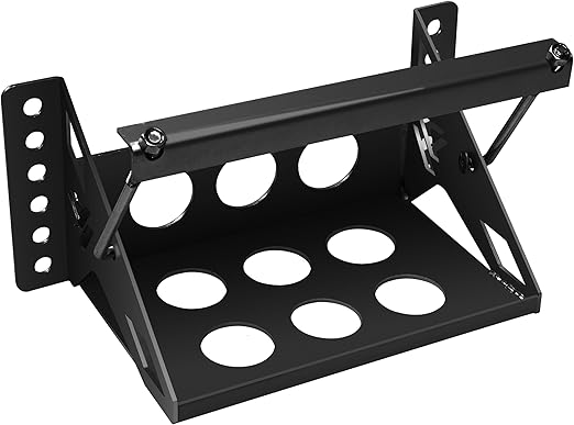 JY PERFORMANCE Metal Battery Tray Box, Universal Metal Steel Bolt-in Battery Mounting Box Tray Bracket for Car Trailer Boat - Fits up to 10.63"×7.06"×7.5", Anti-Rust Corrosion-Black