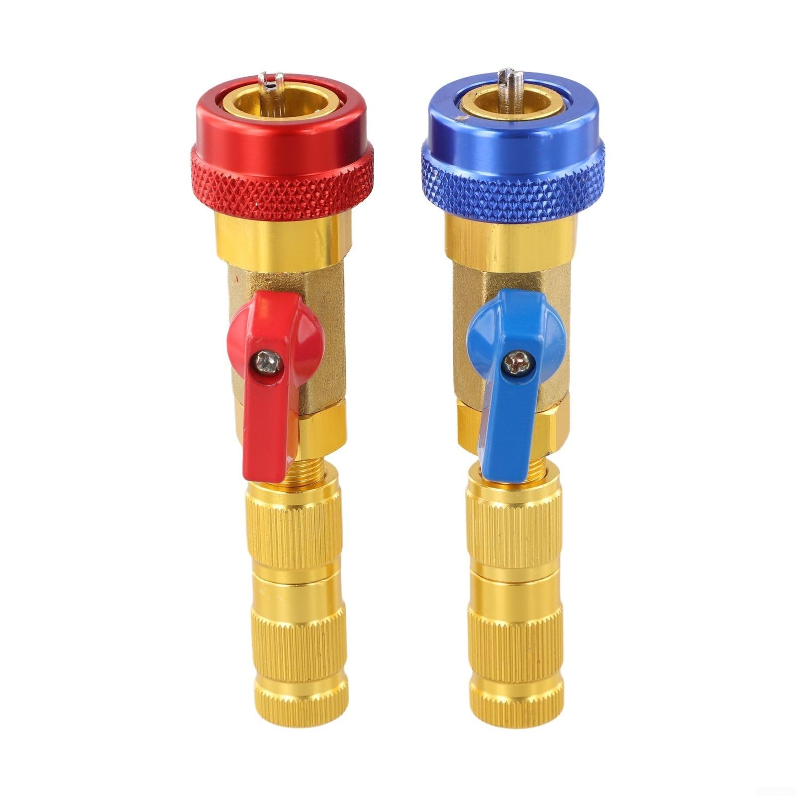 2 x Kit di rimozione nucleo valvola R134A R12 regolabile, accoppiatore rapido ad alta pressione bassa per riparazione AC domestico auto strumento di riparazione in metallo