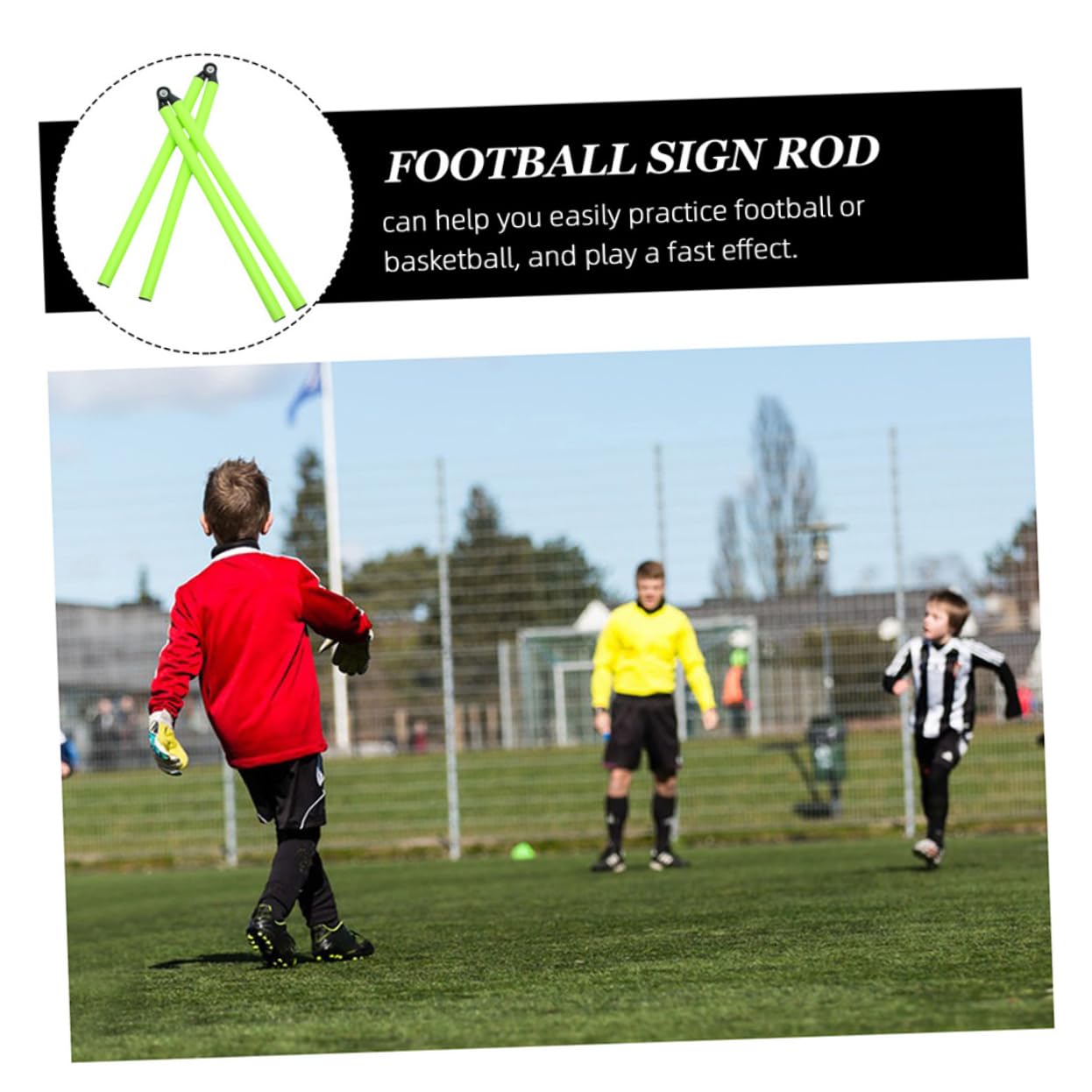 INOOMP 3pezzi per Allenamento Calcio Ostacoli per Agilità Calcio Asta Segnaletica Calcio Attrezzi per Allenamento Calcio per Basket Asta Segnaletica Abilità Basket Sportiva Attrezzatura