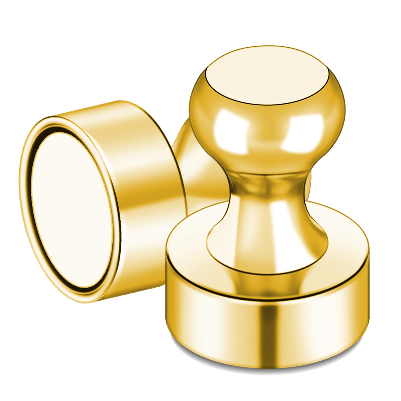 LOVIMAG Magneti per frigorifero, calamite da frigorifero, forti magneti per lavagna bianca, oro, 50 pezzi, magneti magnetici per frigorifero, lavagna bianca, ufficio, aula, carta, cucina