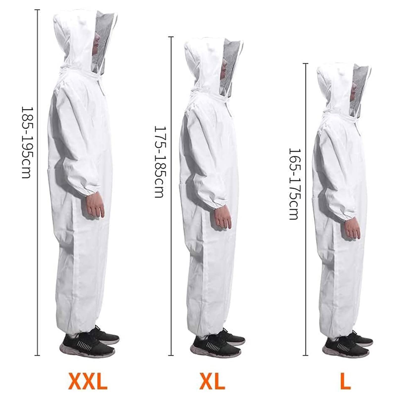 Tuta da apicoltura, giacca da apicoltura, da donna, colore bianco, per apicoltori professionali e principianti (L)