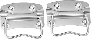 Generic 2pcs Toolbox Toolbox Handle Wood Tool Chest Drawer Tool Box Brass Drawer Pull Leather Trunk Handles Toolbox Folding Handle Brass Chest Handles Wooden Box Ring Knob Stainless Steel