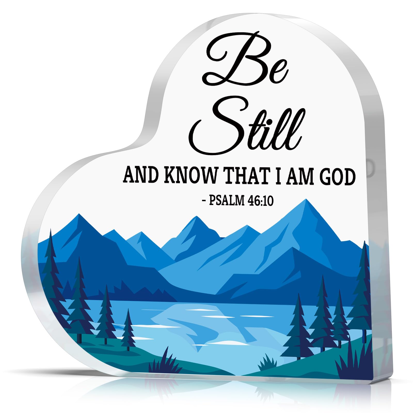 Christian Gifts Sign for Women Men Faith Bible Verse Desk Decorative Sign Religious Encouragement Gift Catholic Birthdays Easter Christmas Thanksgiving Gift for Moms Sisters Friends Christian Decor