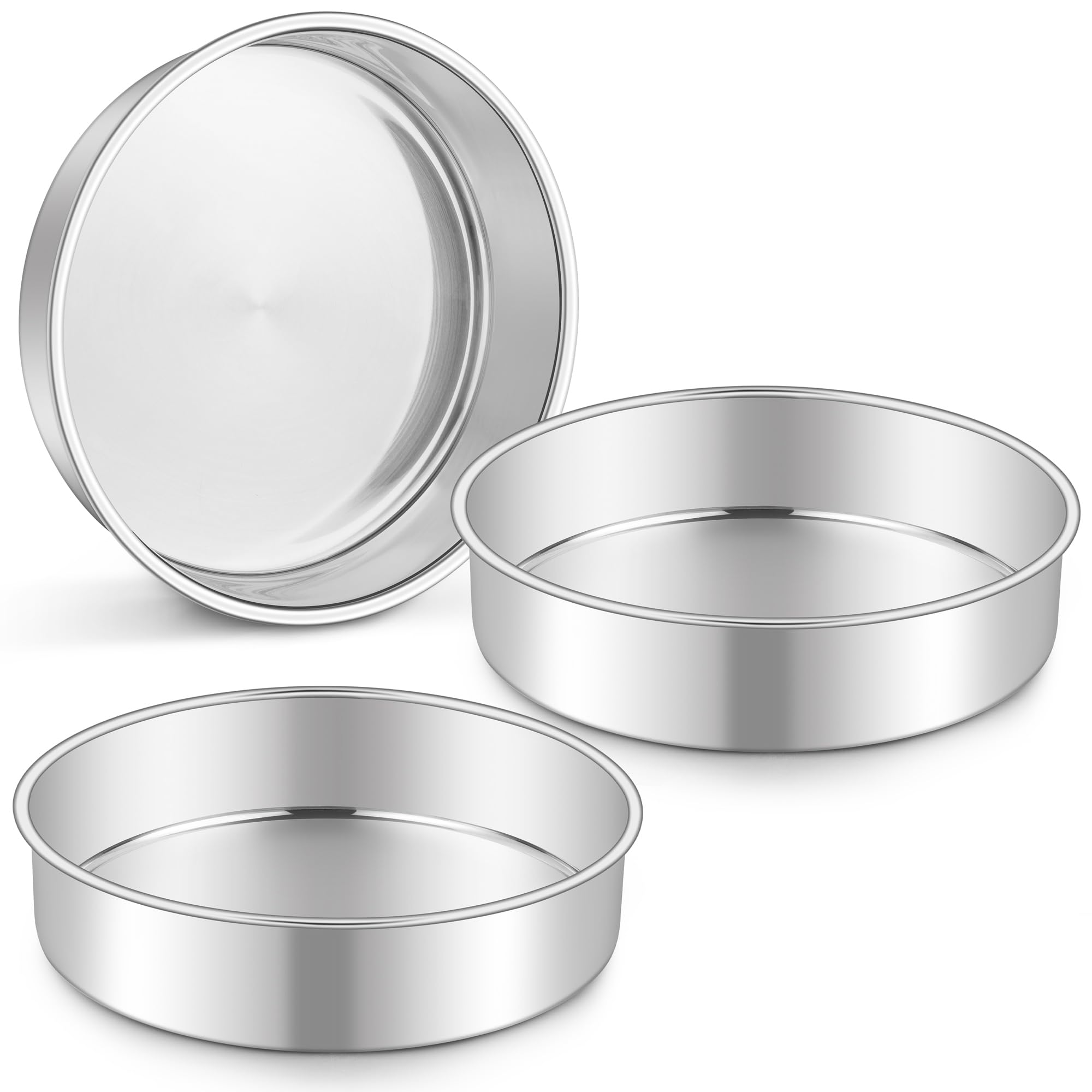 Photo 1 of ** ONLY 2 ** Homikit Round Cake Pan Set of 2, 9 Inch Stainless Steel Cake Tins Bakeware for Baking Layer Smash Birthday Cake?Oven, Pressure Cooker & Dishwasher Safe