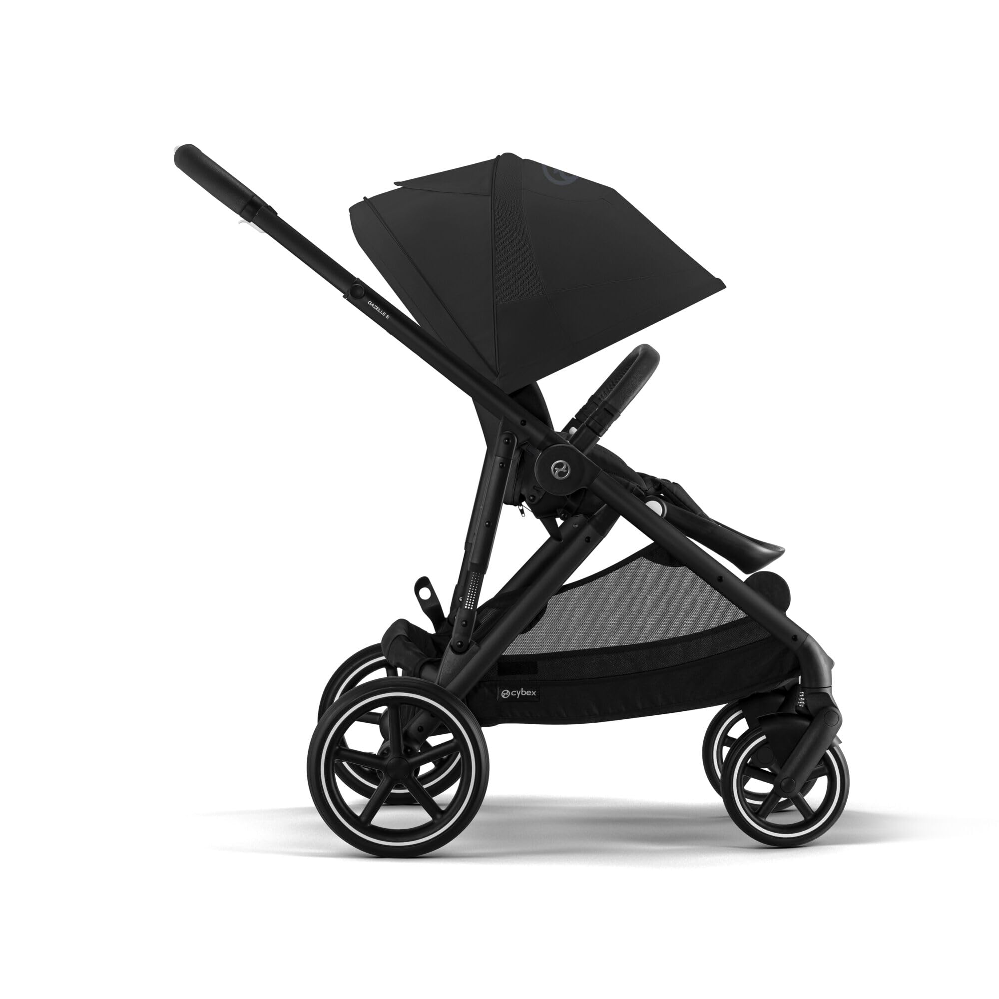 CYBEX Passeggino Gold GAZELLE S, dalla nascita a circa 4 anni, max. 22 kg (modalità singola) / 2x 22 kg (modalità Duo), sistema all-in-1 con 20+ configurazioni, Moon Black