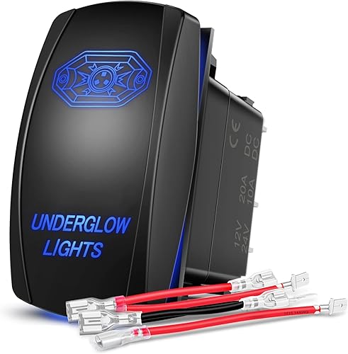 Miniatura 1 de Nilight Interruptor basculante de luces subterráneas, interruptor de barra de luz LED, interruptor láser de 5 pines de encendido y apagado SPST