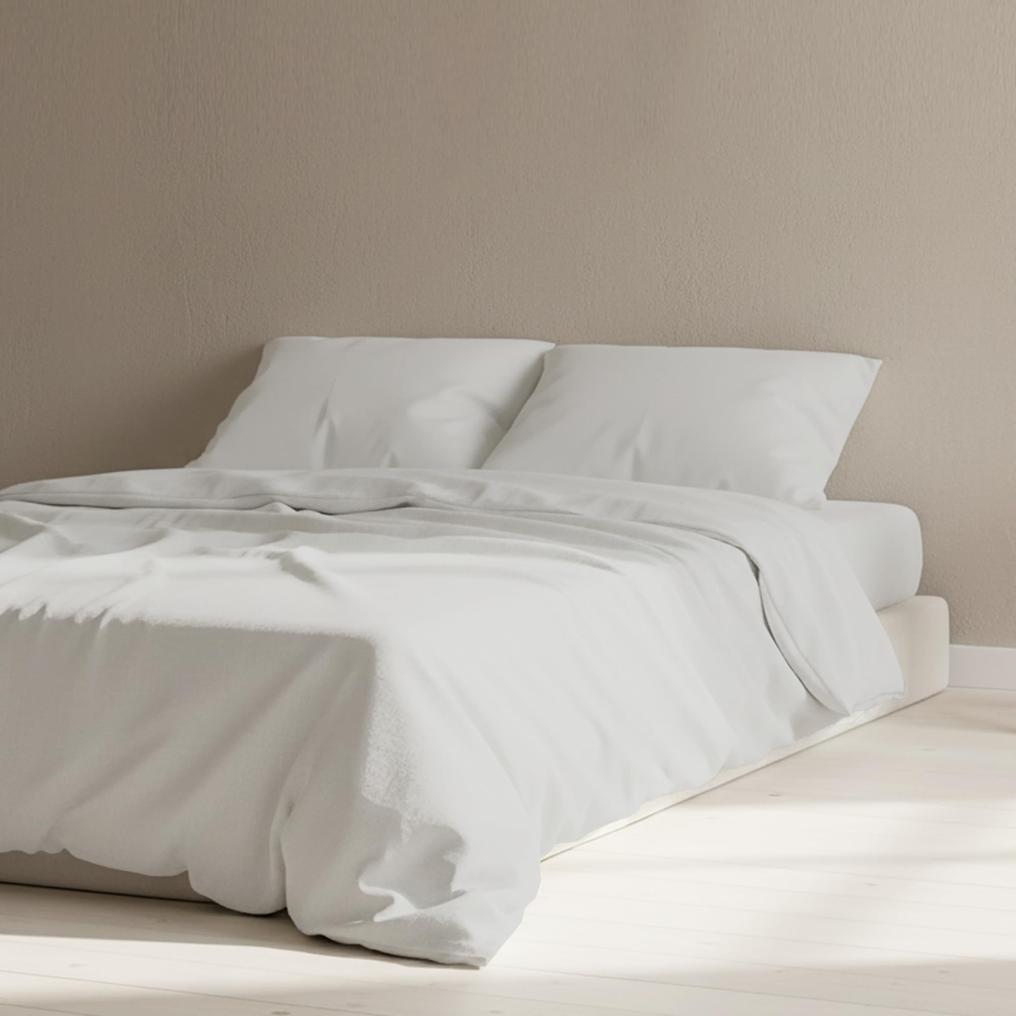 The Linen Company NY Cotton Flat Sheet King Size – 100% Cotton Percale, Light, Cool & Crisp Hotel Feeling, Breathable, Softer After Each Wash, Skin-Friendly, Temperature-Regulating for Luxurious Sleep