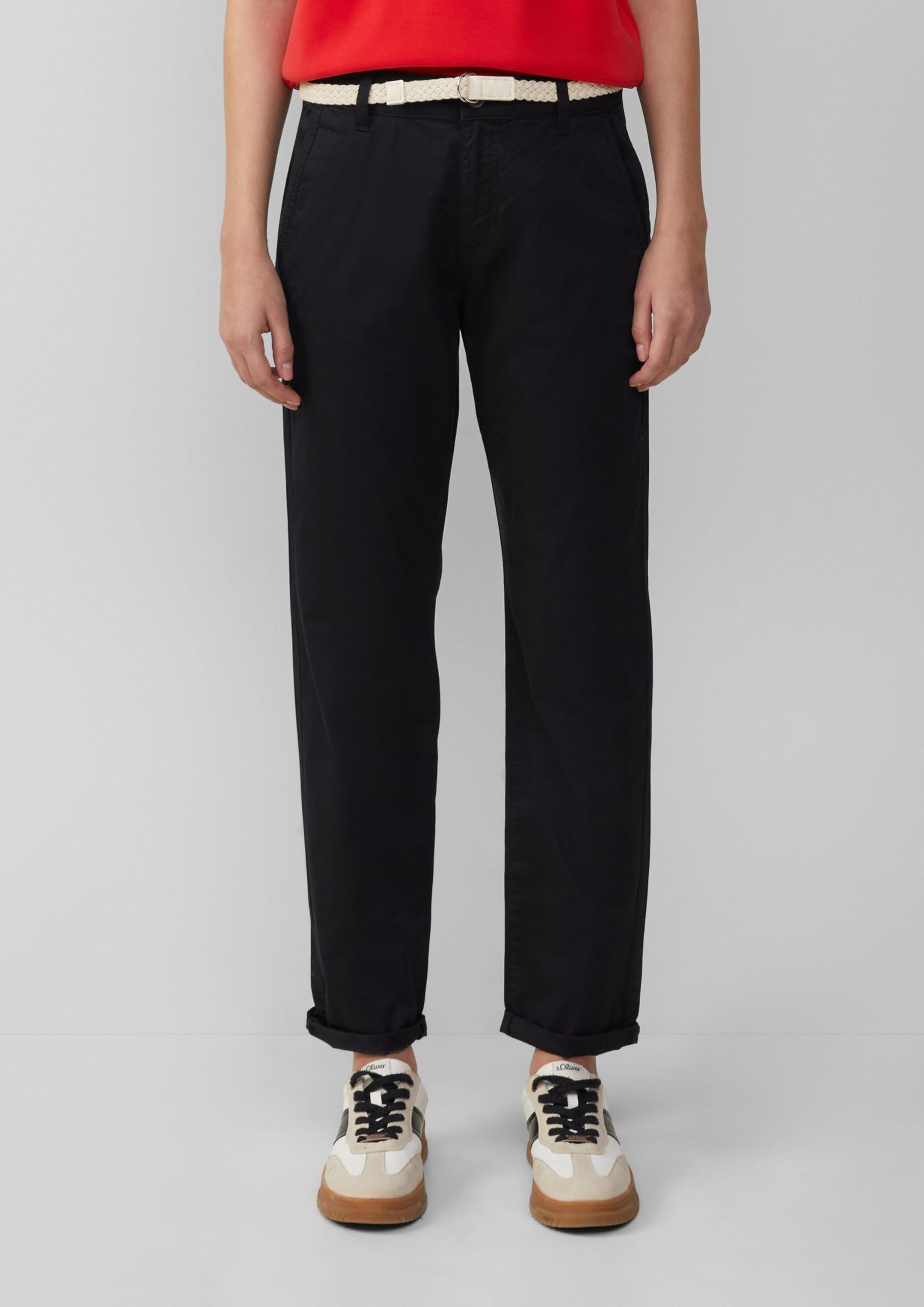 s.Oliver Chino mit geflochtenem Gürtel und Garment Dye
