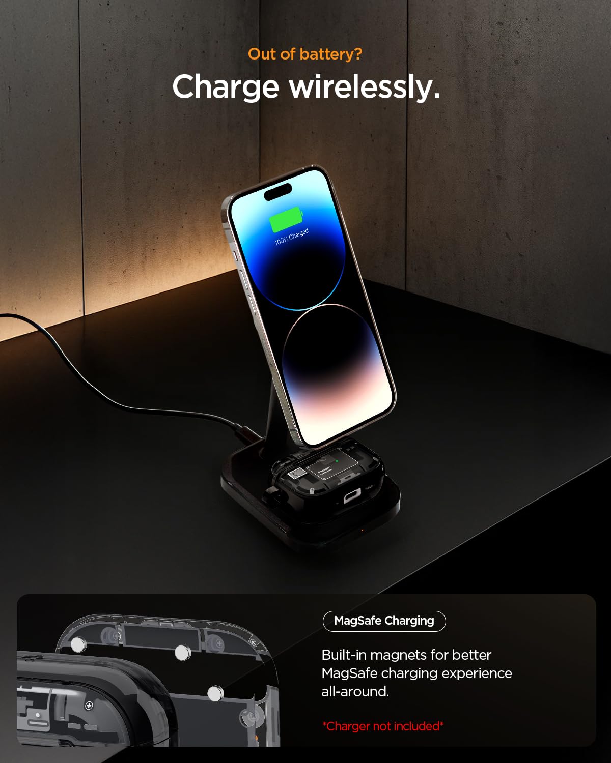 Spigen Cover Ultra Hybrid MagFit Compatible con AirPods Pro 3 (3a Generazione 2025) con Moschettone, Custodia AirPods Pro 3 - ZeroOne