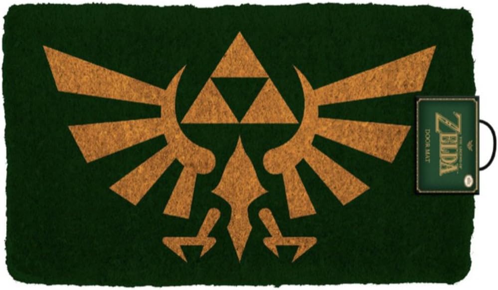Pyramid America Zelda Crest Coir Doormat - 29" x 17" Indoor/Outdoor Entry Mat with Non-Skid PVC Back - Durable & Easy to Clean