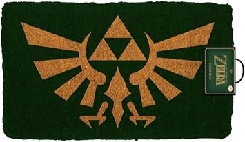 Pyramid America Zelda Crest Coir Doormat - 29" x 17" Indoor/Outdoor Entry Mat with Non-Skid PVC Back - Durable & Easy to Clean