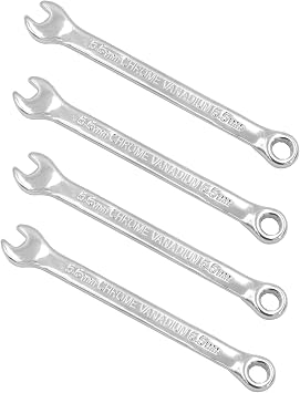 Metric Combination Wrench Set, 5.5mm Commercial Grade Drop Forged Spanners, 4 Pack