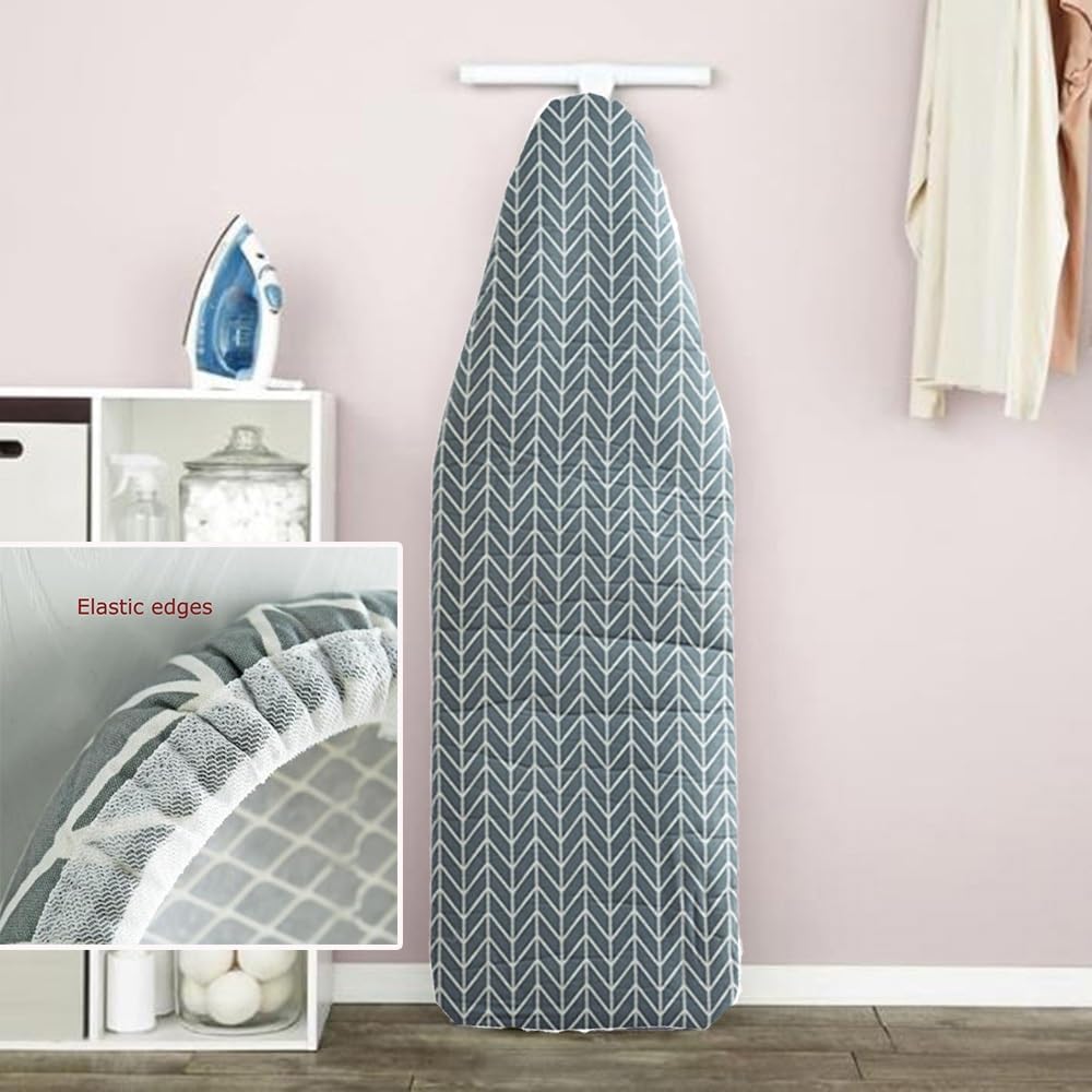 Extra Thick Replacement Cover for Iron Board 15x48 19x50 15x54, Gray Ironing Board Cover Scorch Resistant Padding Heavy Duty Iron Board Protective Cover(Gray B,147x48cm/57.8x18.8in)