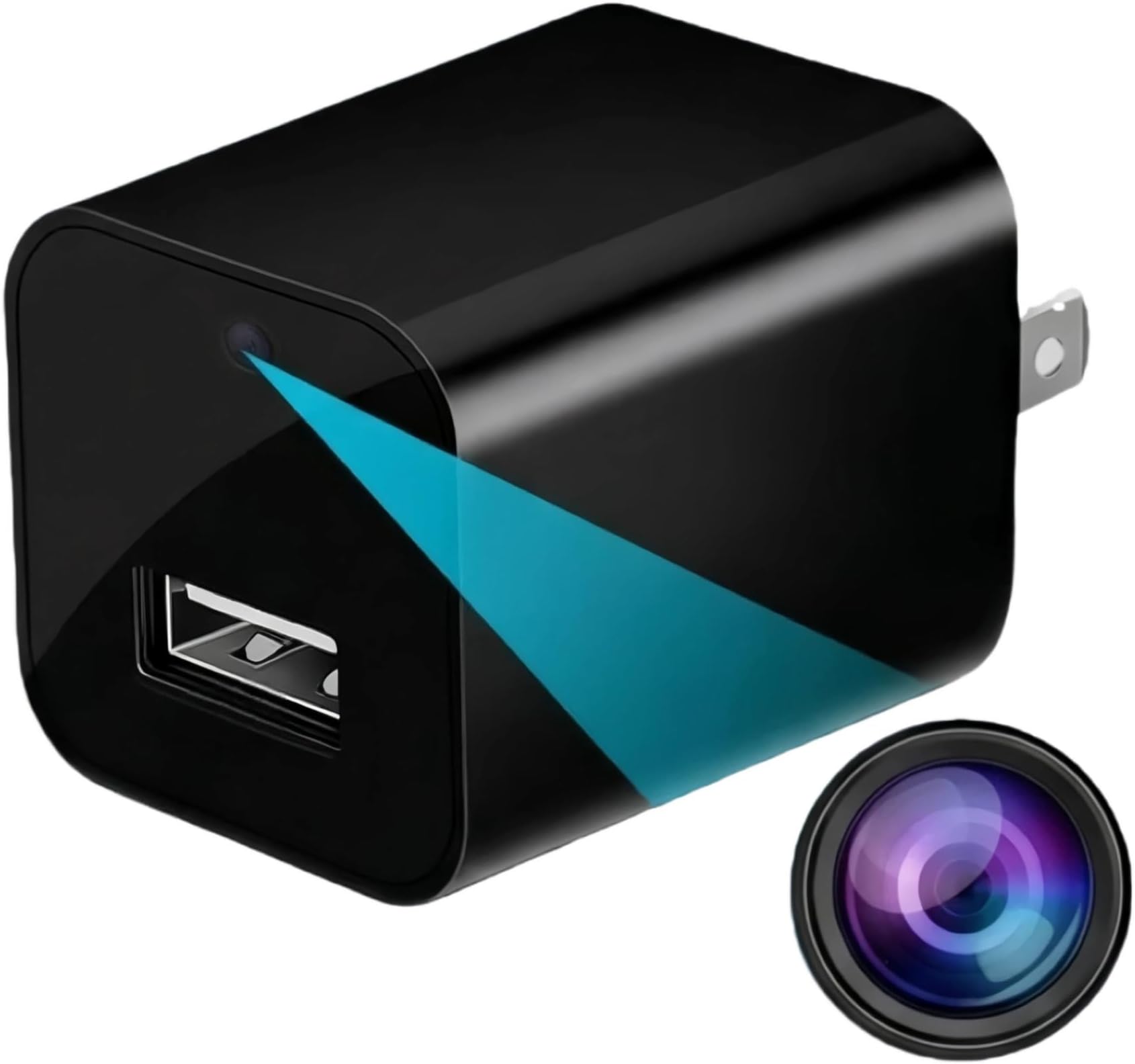 1080P WiFi Wall Plug Hidden Camera, with Night Vision & Audio | Local SD Card Recording, Loop Recording for 24/7 Home Office Security