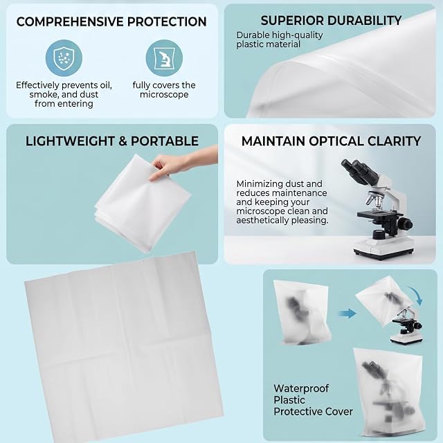 Microscope Dust Cover 480x490mm Universal Fit Protective Cover for Stereo Microscopes Lab Equipment Anti Dust
