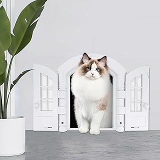 Yuhtech Katzentür, Katzenklappe Innentür, Katzentür für Außentür Innen, 23,5x17cm, Geeignet für Jede Tür, Einfache Selbstmontage product image