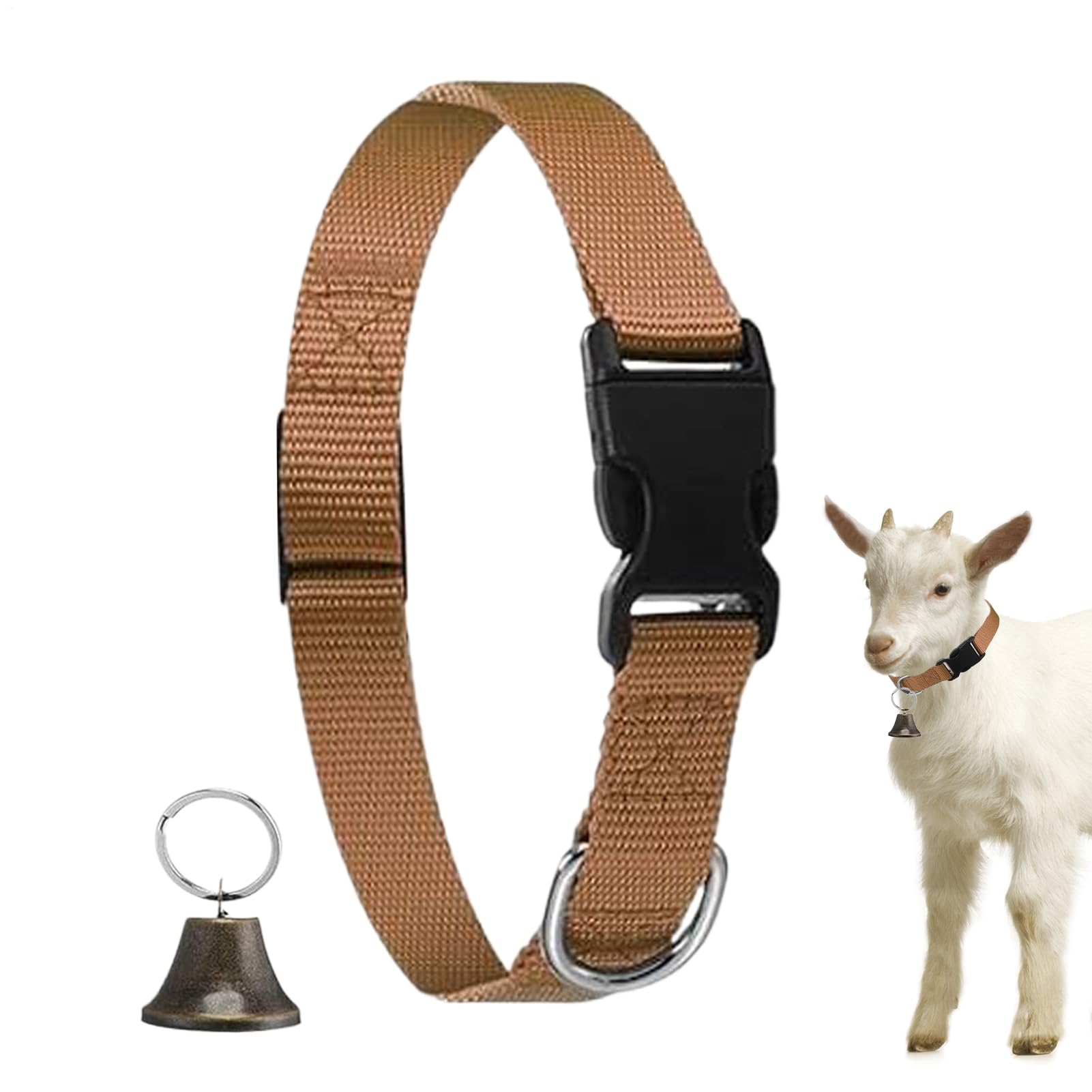 Collier Cloche pour Vache,Collier Réglable en Nylon avec Sonnette | Accessoires pour Animaux De Compagnie À Boucle À Dégagement Rapide Et Son Clair pour Cou De Petits Animaux Bovins Ovins