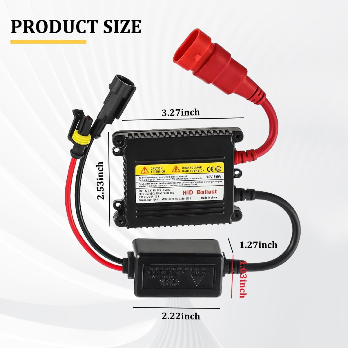 2PCS 12V 55W Car Xenon HID Ballast, Ultrathin Vehicle Xenon Lamp Ballast, Waterproof Automotive Headlight Stabilizer Replacement Accessories, Suitable for H1 H3 H4 9005