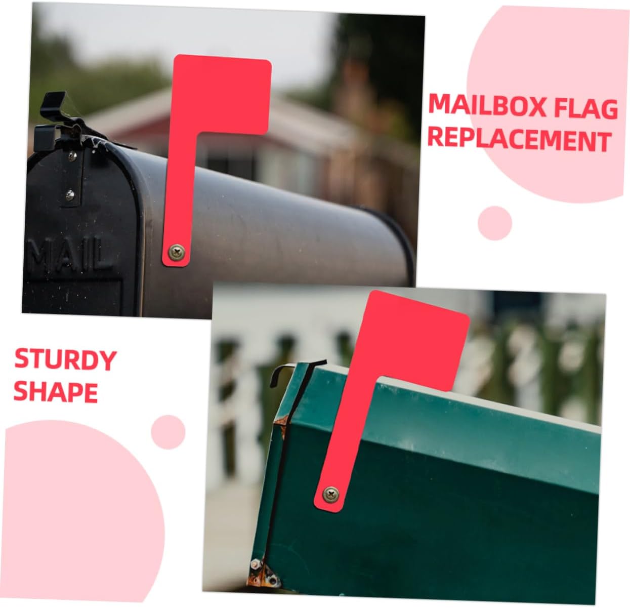 1piece Mailbox Flag Replacement Kit Red Mailbox Flag Accessory Acrylic Weather-resistant Design Highly Visible Signal for Mail