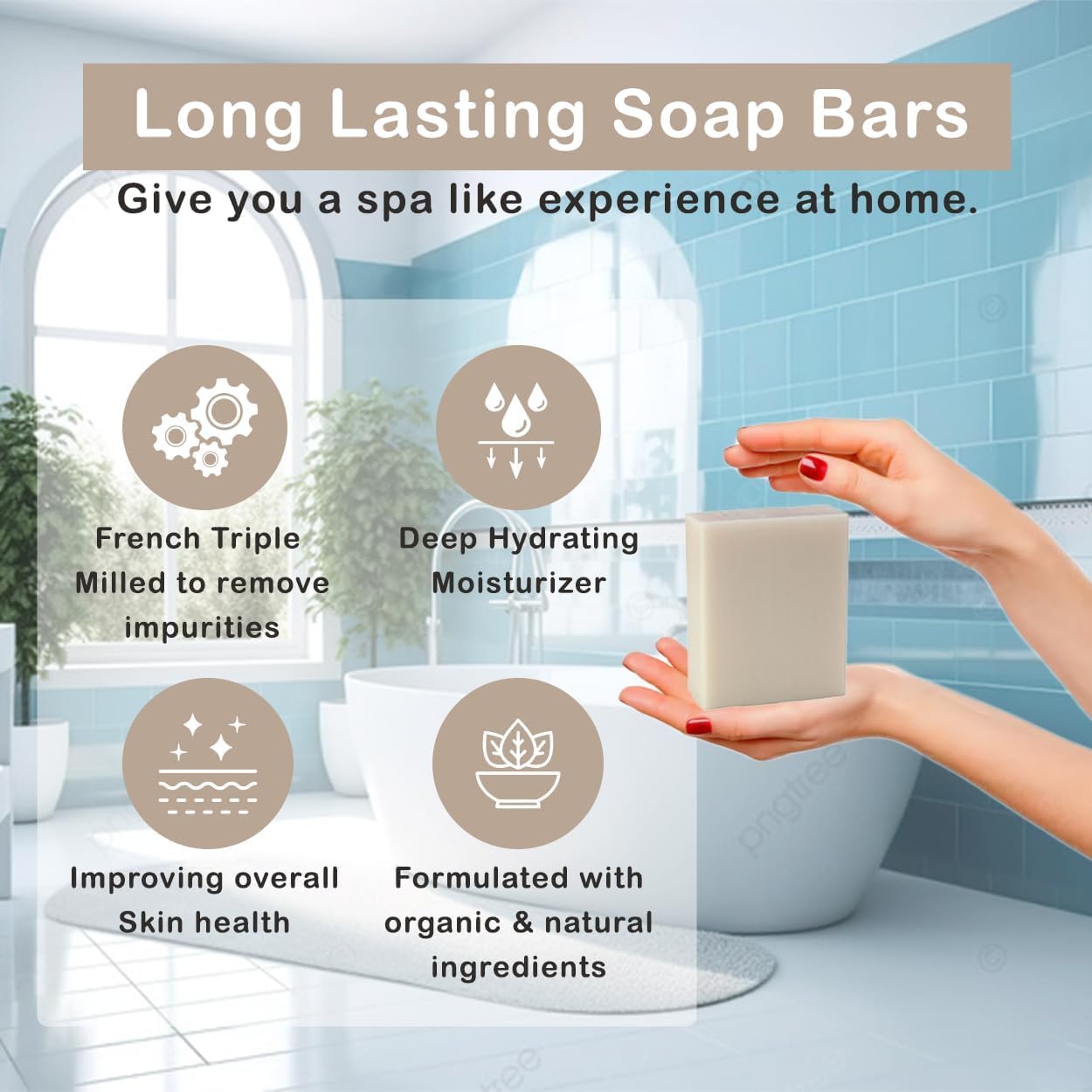 SSA Spearmint & Bran Scented Natural Soap Bars (5 Bars Pack), 3.5oz Moisturizing Triple Milled Botanical Soap with Shea Butter & Glycerin, Plant Based Non-Toxic Australian Bar Soaps for Men & Women image 4