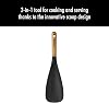 Utensilio de cocina Staub de silicona con mango de madera, cuchara espátula multifunción | Cuchara de cocina de silicona apta para alimentos, cabeza de silicona resistente al calor, mango de madera de acacia duradero. Seguro para todas las superficies de cocina. 3