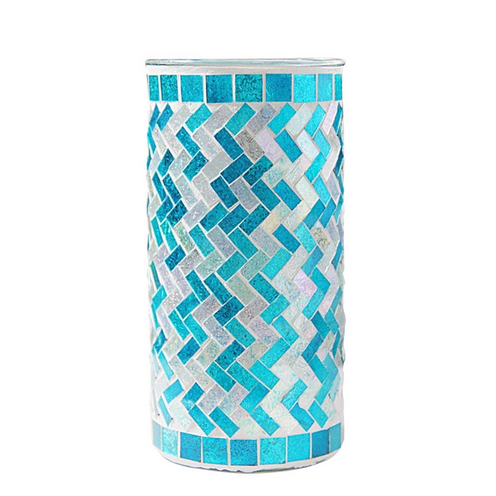 Vase en verre de mosaïque fait main | Décoration artisanale luxe pour salon
