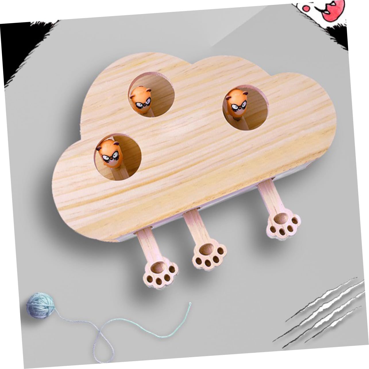 Holz Katzenspielzeug Mäusespielzeug Interaktiv Mit Katzenminze Spielerisch Haustier Katze