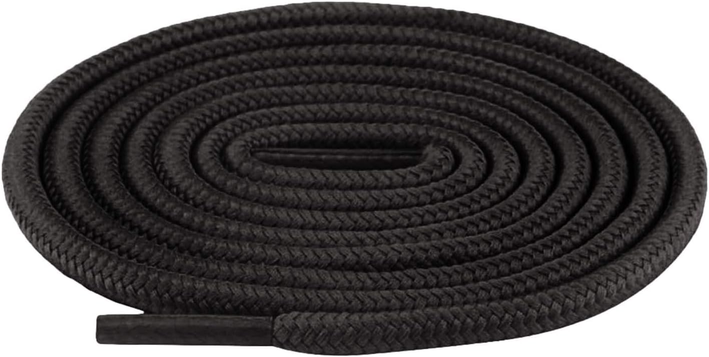 Round Boot Laces [2 Pair] 3/16" Shoelaces for Boots Work Boots and Hiking Shoes Replacement