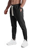 PLEPAN Mens Sweatpants with Zipper Pockets Slim Fit Joggers Workout Pants for Athletic Gym Bodybuilding Training