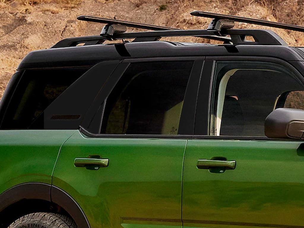 Rvinyl Pillar Post Window Trim Compatible with Ford Bronco 2021-2023 (Sport) - Gloss (Black)