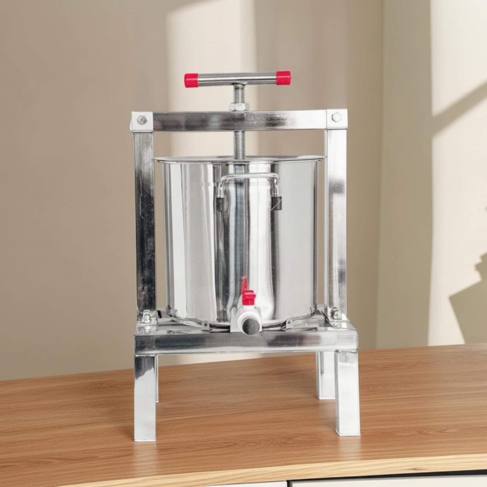 Torchio in Acciaio Inox Robusto Estrattore Resistente Smielatore per Apicoltori, Apicoltura, Laboratorio, Con Cuscinetto Completamente Sigillato
