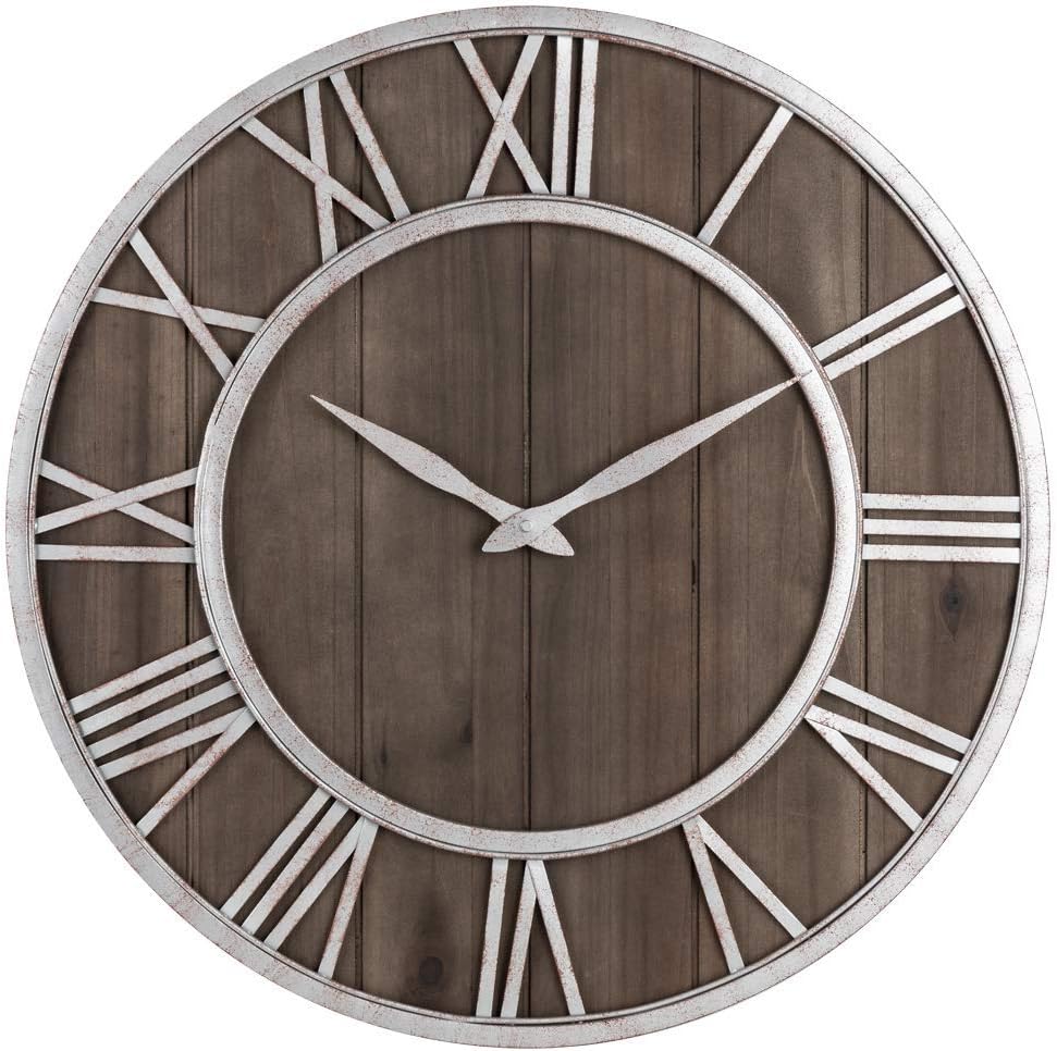 Oldtown Farmhouse Brown Wall Clock