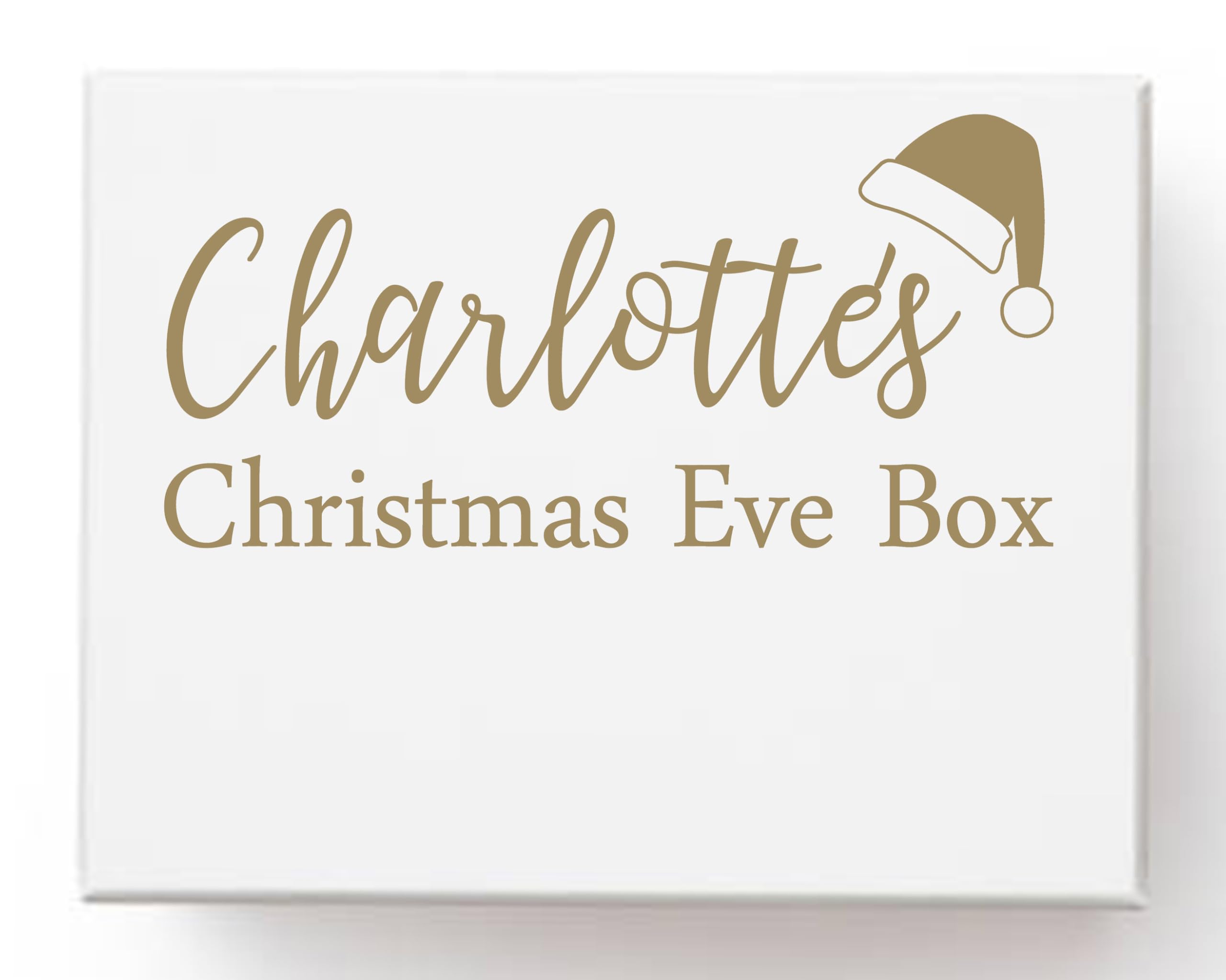 Personalised Name Vinyl Sticker Decal Transfer Label for Christmas Eve Box, Bag, Container, Custom Gift (Large - 30cm Wide x 14.6cm high)