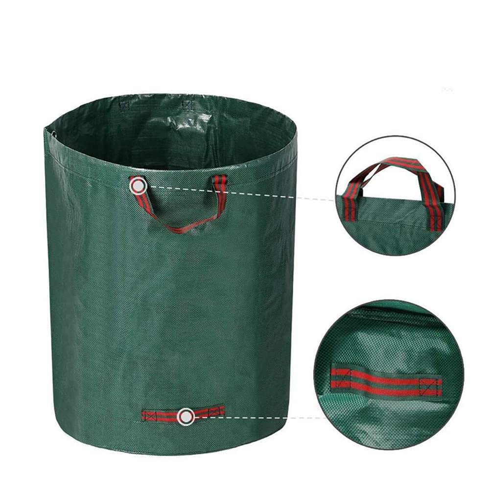 Confezione da 2 Sacchi da Giardino di Grande Volume, Sacchi da Giardinaggio Riutilizzabili da 400L per Impieghi Pesanti, Sacco per Rifiuti di Foglie da Giardino