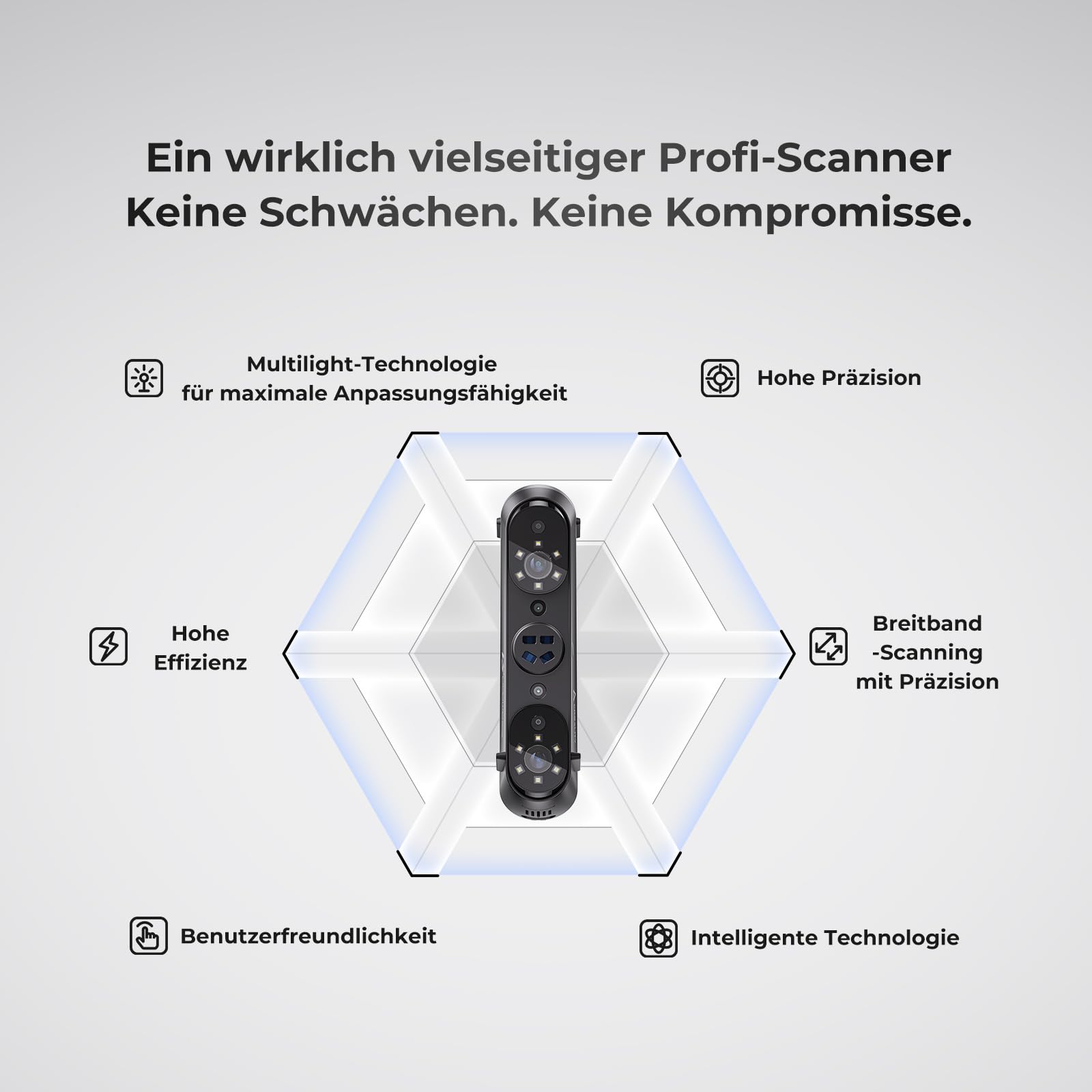 Creality Sermoon S1 Profi 3D Scanner, 0,02 mm Präzision, 90 FPS, Blaulaser + NIR, Für Reverse Engineering, CAD Design & 3D Druck