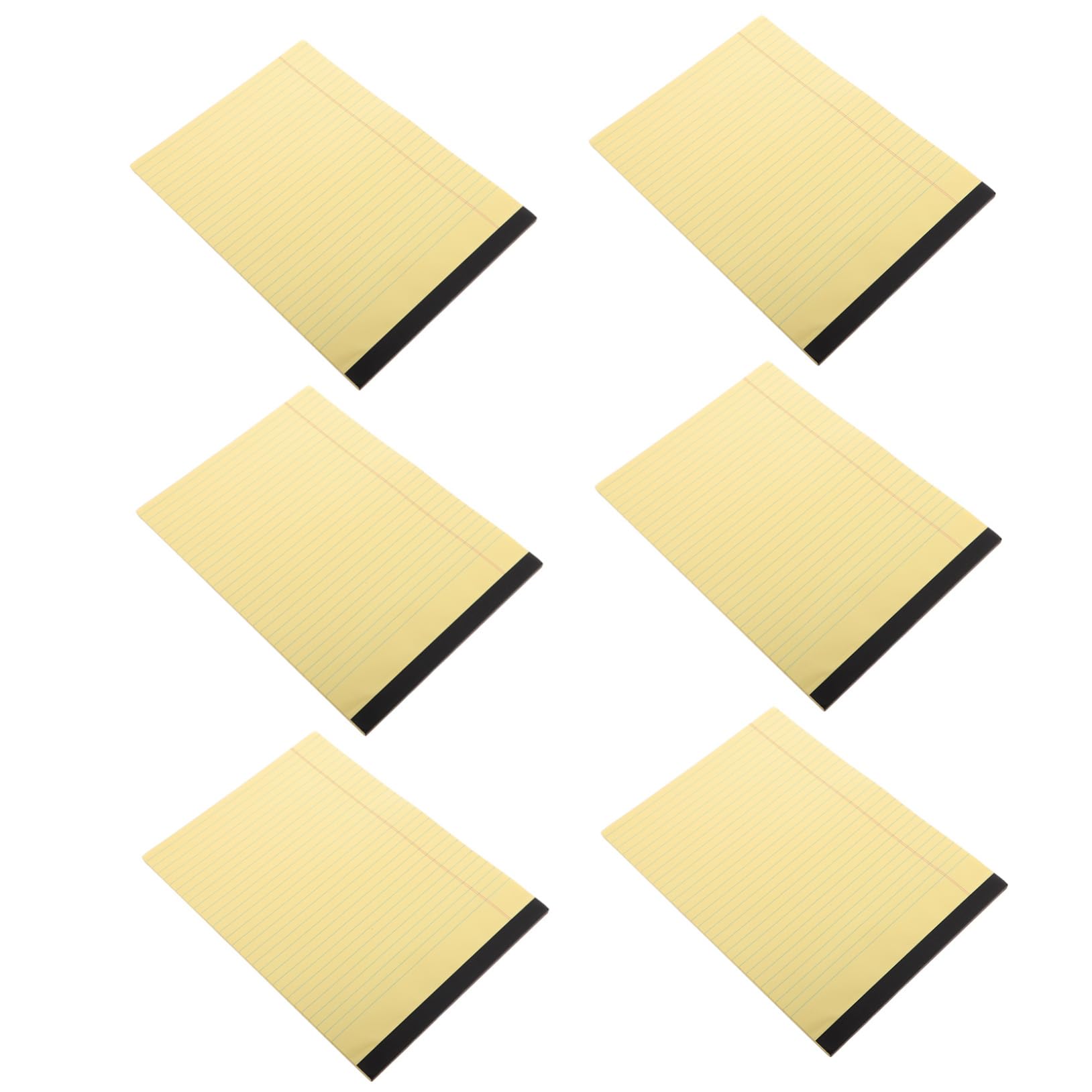 Tofficu Blocco Note Professionale Carta di Polpa di Legno A4 Giallo 6 Pezzi Scrittura Ordinata con Pagine Rigate e Layout a Sezioni e Design Funzionale per Scuola e Ufficio