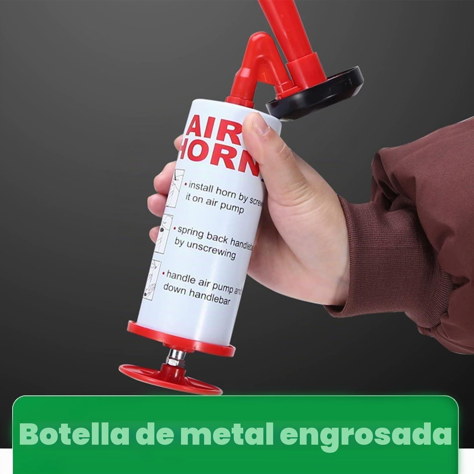 Juego de 2 bocinas de aire comprimido, extremadamente potente, portátil, para eventos deportivos, paseos en barco, fiestas, cumpleaños, camping, graduaciones, color azul