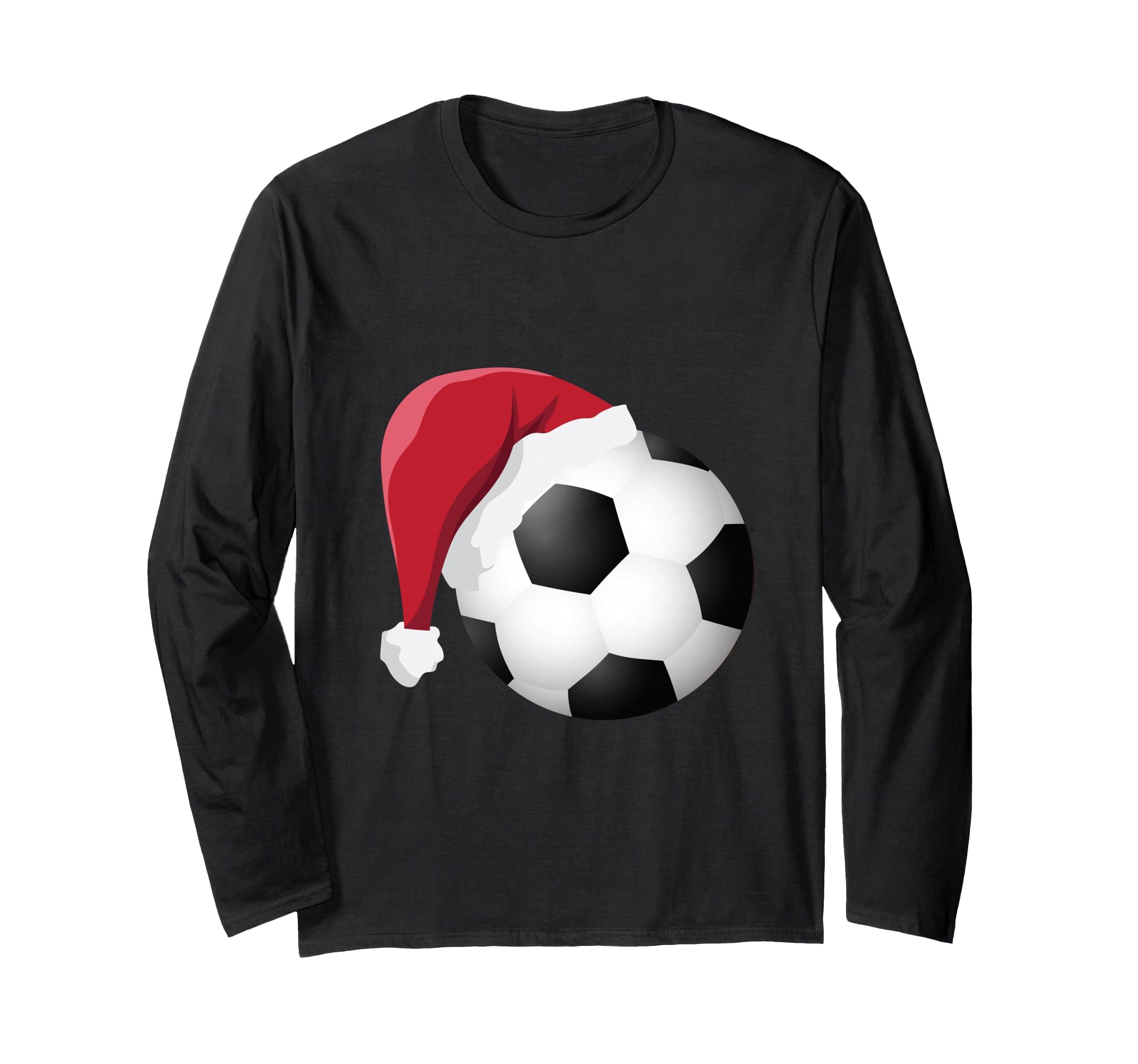 Soccer Ball Santa Christmas Kids Boys Sport Xmas Long Sleeve T-Shirt