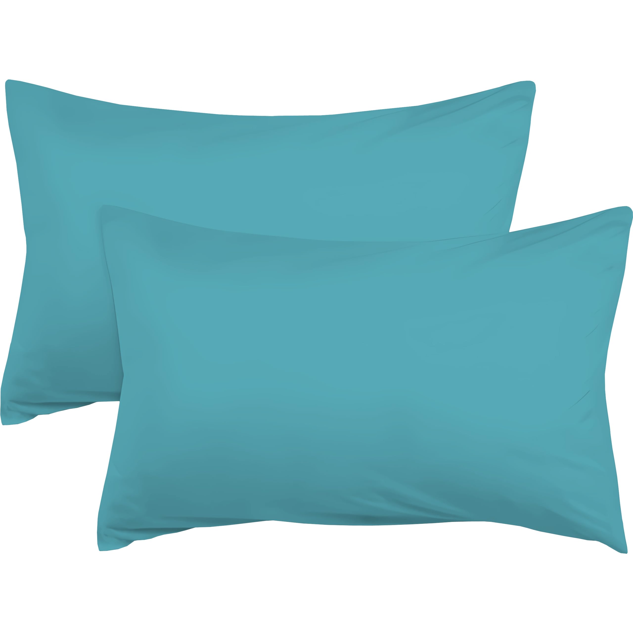 R&Z Plain Dyed Luxury Polycotton Housewife New 2 x Pillow Cases (Teal)