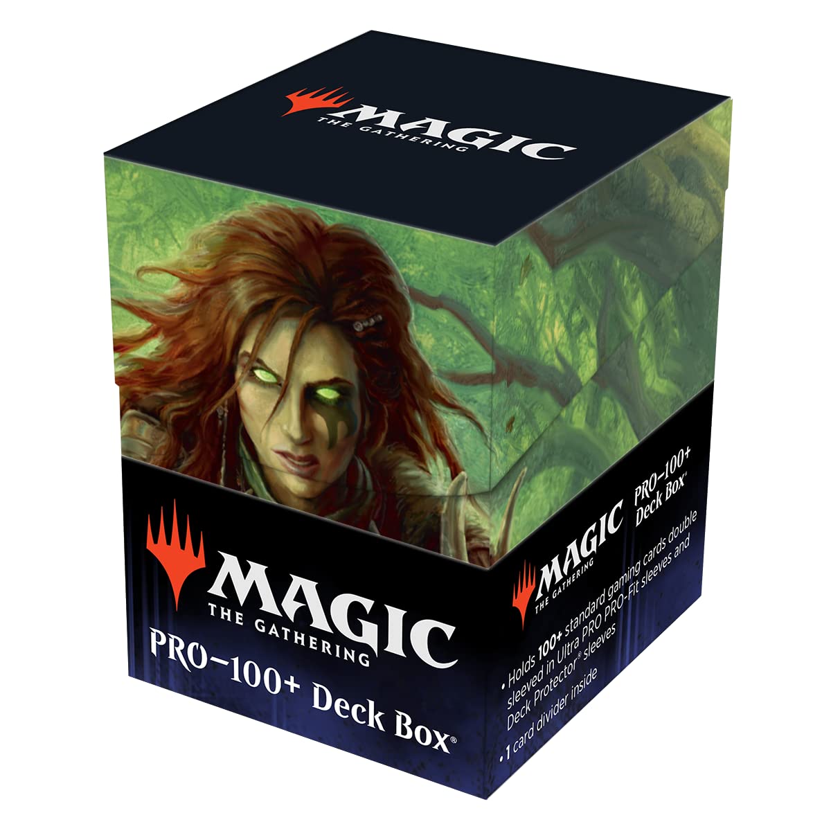 Ultra PRO - Magic: The Gathering Battle for Baldur's Gate, Commander Legend 100+ Deck Box (Faldorn, Dread Wolf Herald) - Protect and Store 100+ Collectible Trading Cards with Self Locking Lid