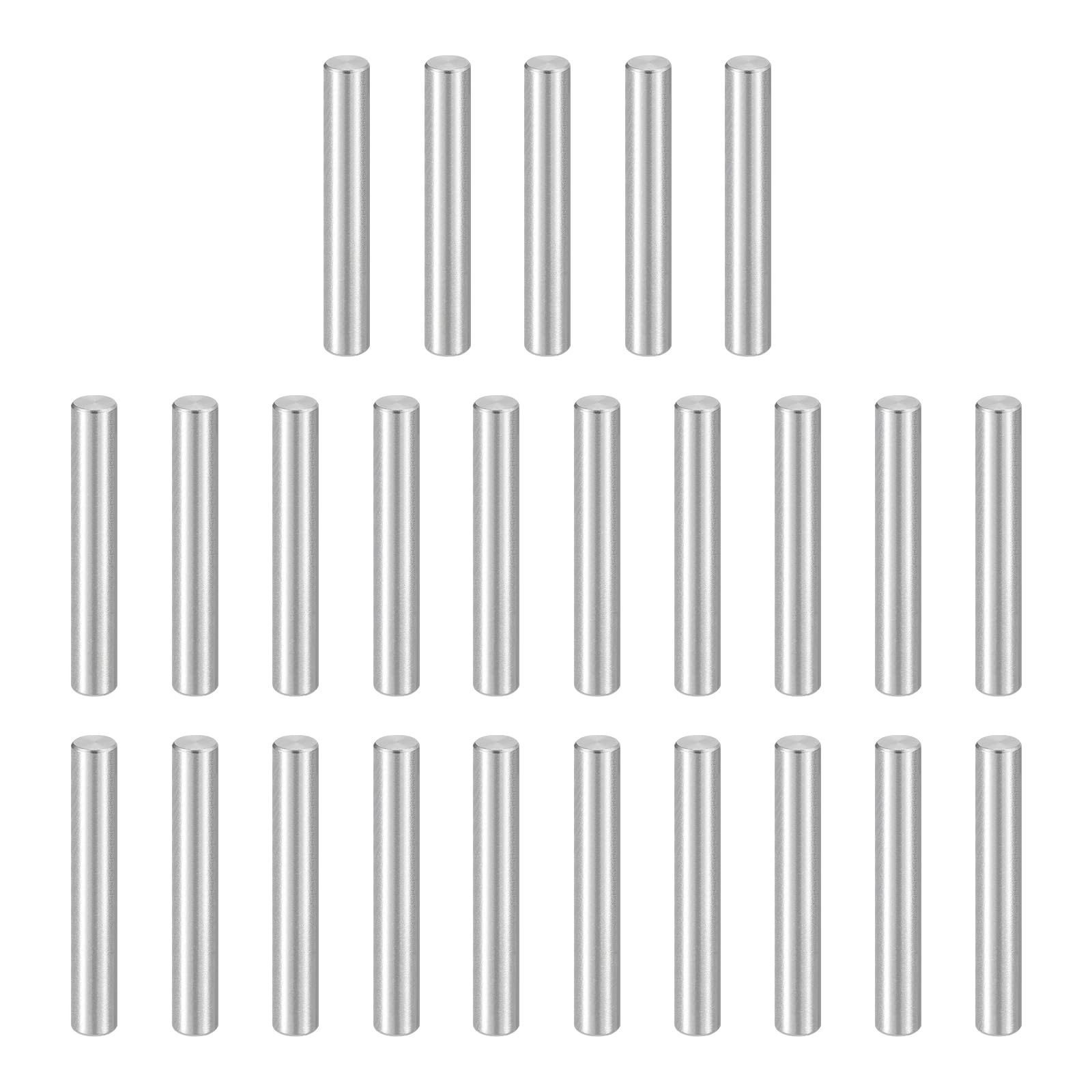 sourcing map 25pcs Dowel Pins, M8 x 50mm 304 Stainless Steel Cylindrical Shelf Support Peg Pin Rod Fasten Elements for Metal Devices Wood Furniture DIY Installation, Silver