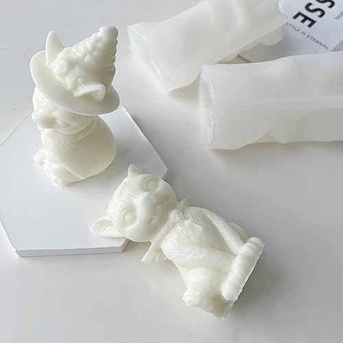 Miniatura 4 de Molde de vela de Halloween para hacer velas, molde de silicona 3D para fundición de resina, bricolaje yeso, arcilla polimérica, decoración del hogar