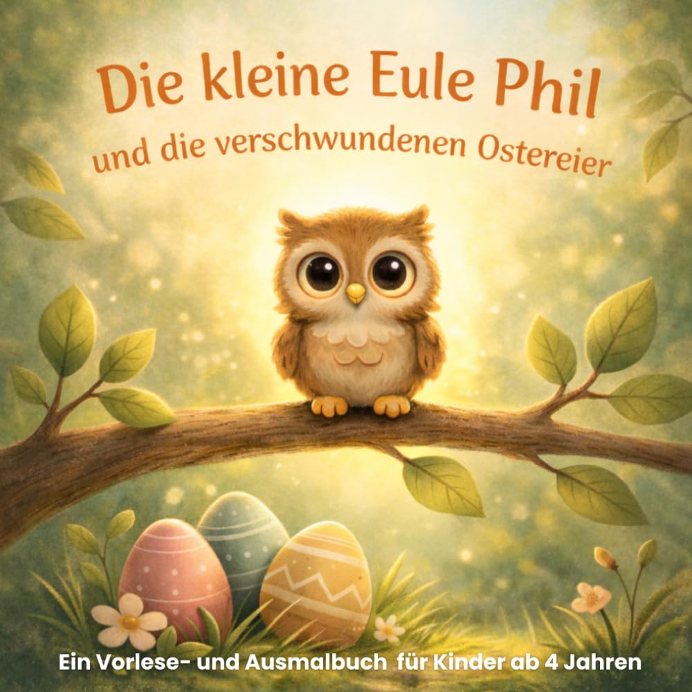 Die kleine Eule Phil und die verschwundenen Ostereier - ein Vorlese- und Ausmalbuch für Kinder ab 4 Jahren (Die Abendteuer der Eule Phil -> Lese- und Ausmalbücher)